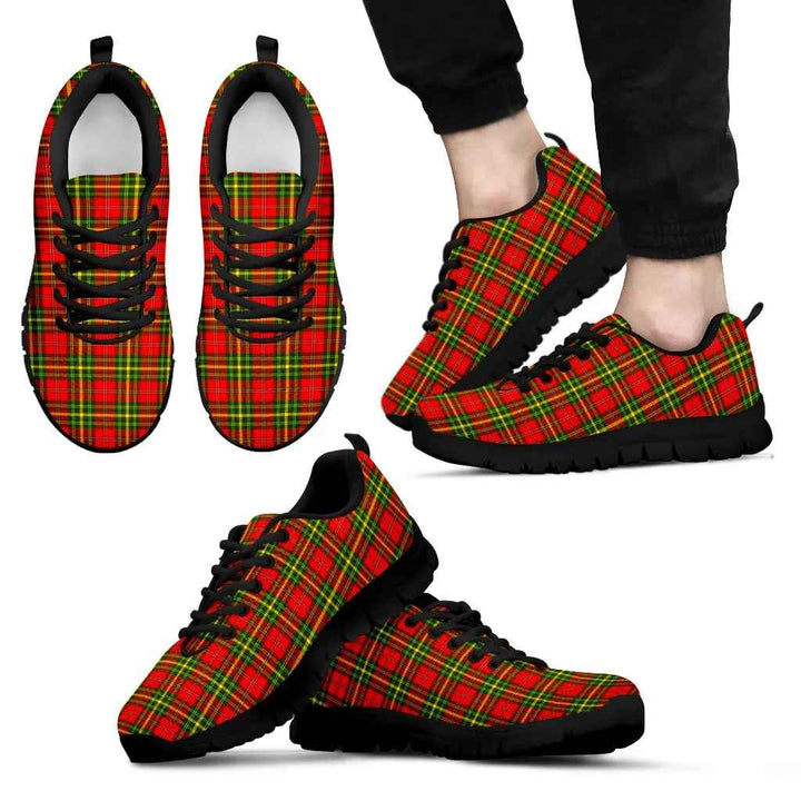 Scottish Leask Clan Tartan Sneakers Black Sole Tartan Plaid