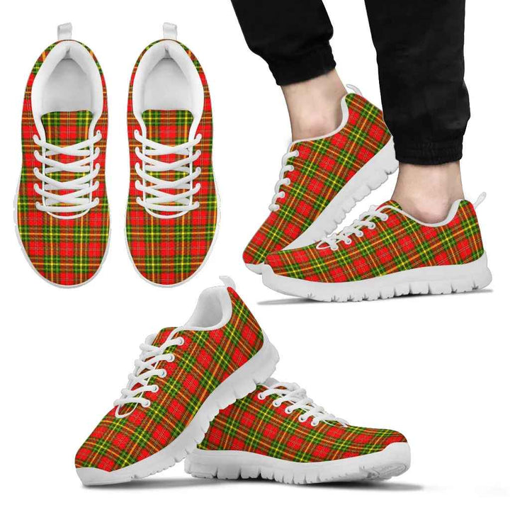 Scottish Leask Clan Tartan Sneakers White Sole Tartan Plaid