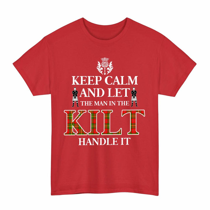 Scottish Leask Clan Tartan T-Shirt - Keep Calm Tartan Plaid Red Color