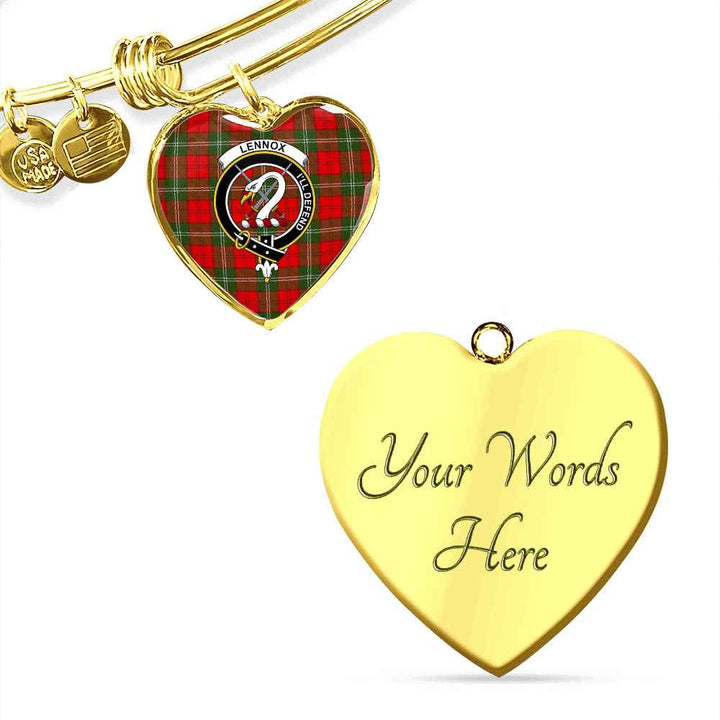 Scottish Lennox Clan Crest Tartan Bangle Heart Tartan Plaid 4