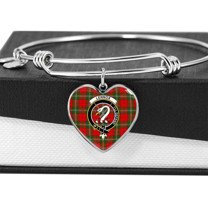 Scottish Lennox Clan Crest Tartan Bangle Heart Tartan Plaid 5