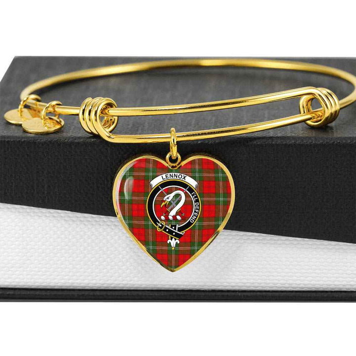Scottish Lennox Clan Crest Tartan Bangle Heart Tartan Plaid 6
