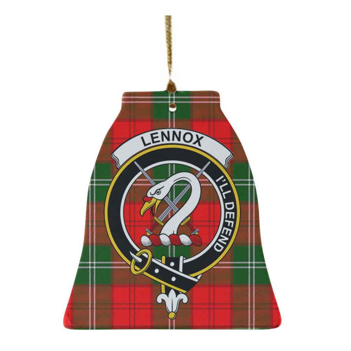 Scottish Lennox (Lennox Kincaid) Clan Crest Tartan Ceramic Ornament Bell Shape Tartan Plaid
