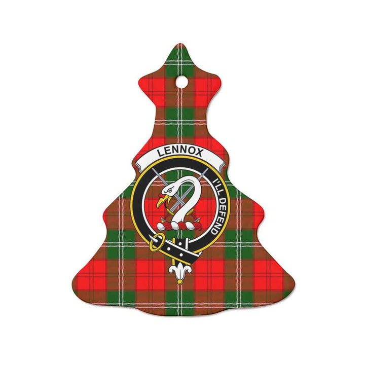 Scottish Lennox (Lennox Kincaid) Clan Crest Tartan Ceramic Ornament Tree Shape Tartan Plaid