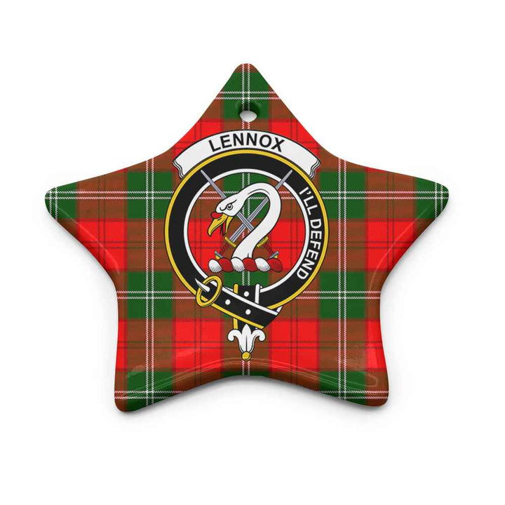 Scottish Lennox (Lennox Kincaid) Clan Crest Tartan Ceramic Ornament Star Shape Tartan Plaid