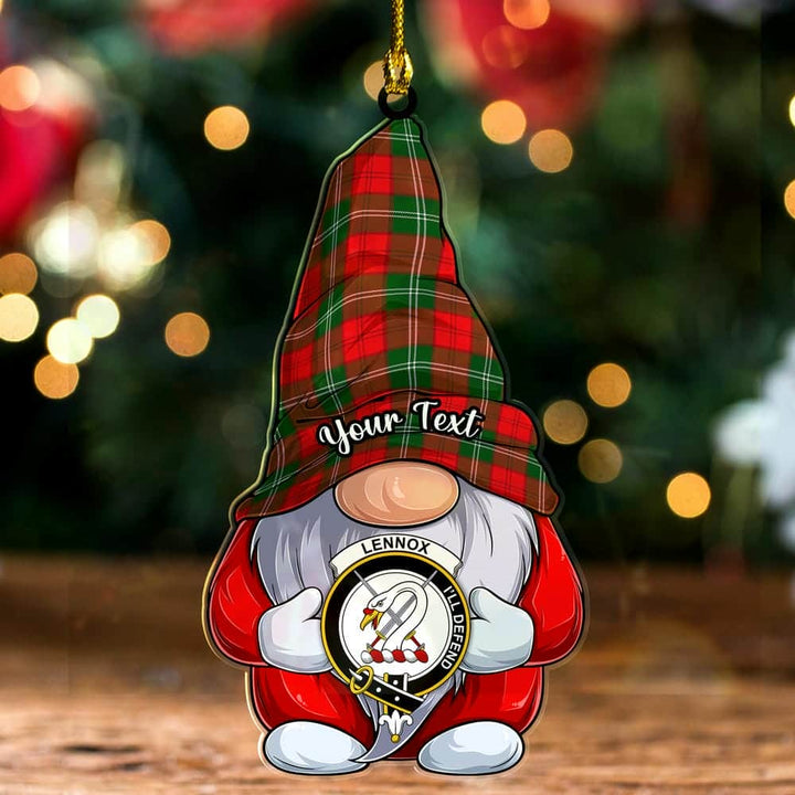 Scottish Lennox Clan Crest Tartan Christmas Gnome Ornament Custom Personalized Tartan Plaid 2