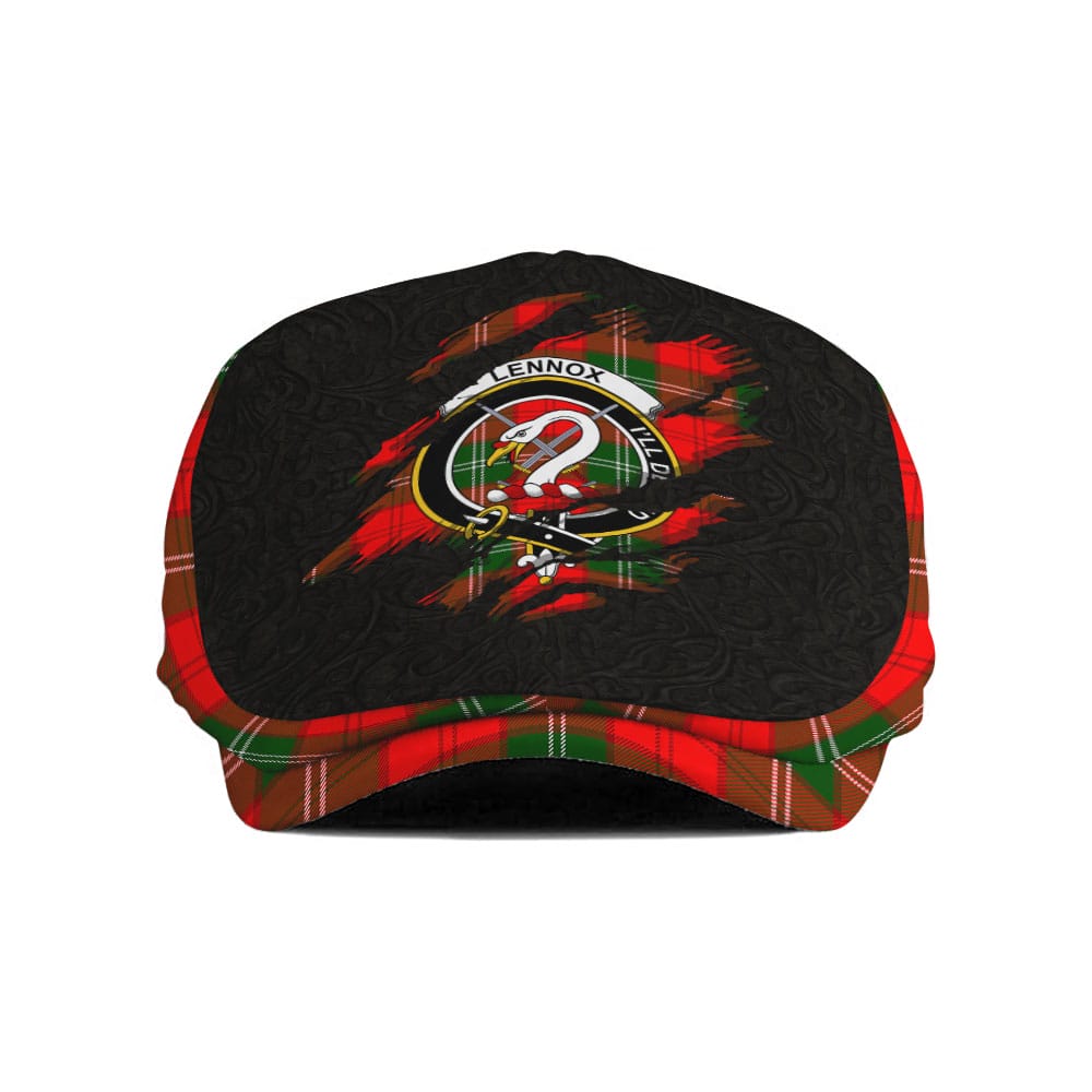 Scottish Lennox Clan Crest Tartan Flat Cap - Scratch Style – Tartan Plaid