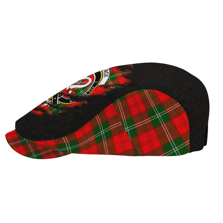 Scottish Lennox Clan Crest Tartan Flat Cap - Scratch Style Tartan Plaid 3