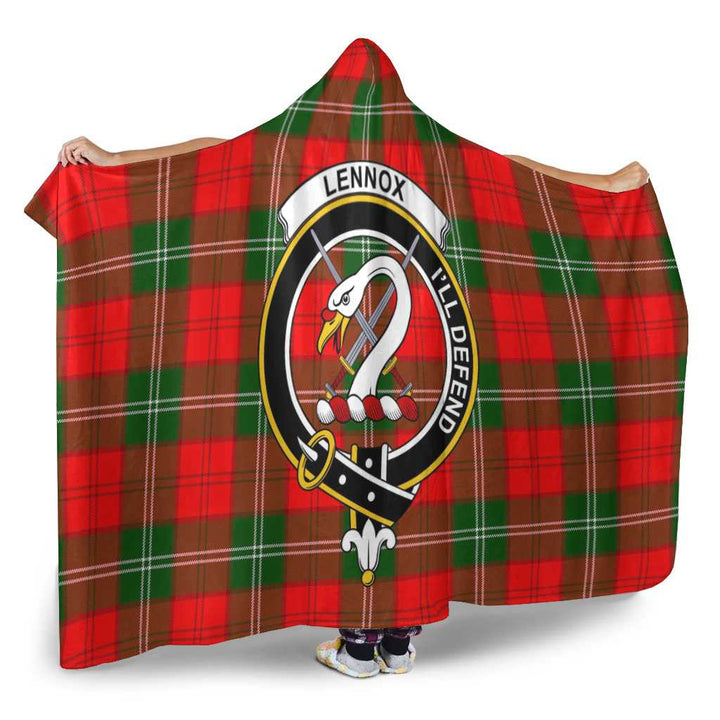 Scottish Lennox Clan Crest Tartan Hooded Blanket Tartan Plaid 2
