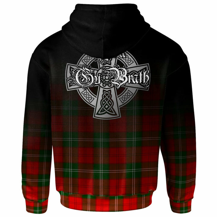 Scottish Lennox Clan Crest Tartan Hoodie - Alba Gu Brath Family Crest Celtic Inspired Back Side Tartan Plaid