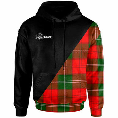Scottish Lennox Clan Crest Tartan Hoodie - Military Logo Front Side Tartan Plaid