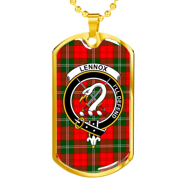 Scottish Lennox Clan Crest Tartan Military Dog Tag Necklace Tartan Plaid 2