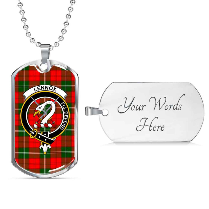 Scottish Lennox Clan Crest Tartan Military Dog Tag Necklace Tartan Plaid 3