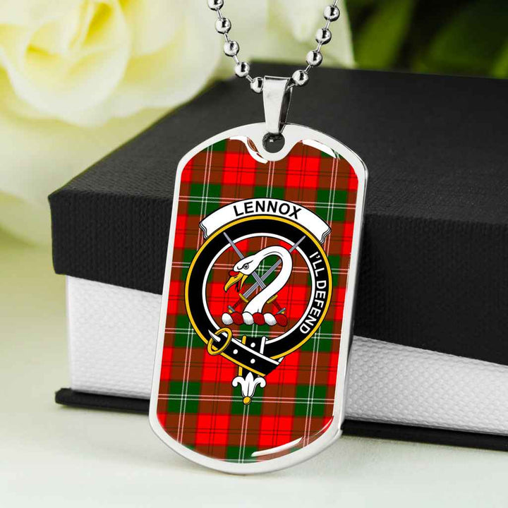 Scottish Lennox Clan Crest Tartan Military Dog Tag Necklace Tartan Plaid 5
