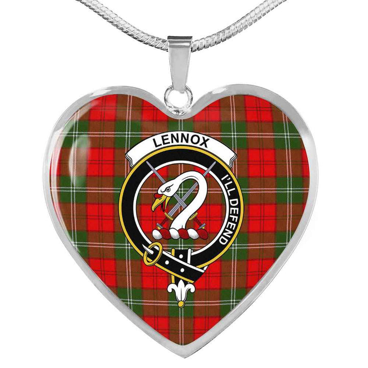 Scottish Lennox Clan Crest Tartan Necklace Heart Tartan Plaid 1