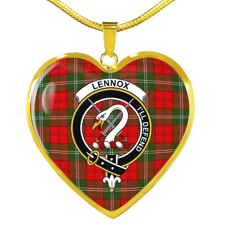 Scottish Lennox Clan Crest Tartan Necklace Heart Tartan Plaid 2