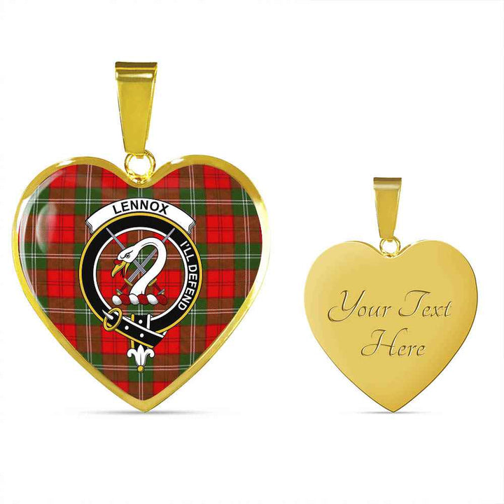 Scottish Lennox Clan Crest Tartan Necklace Heart Tartan Plaid 4
