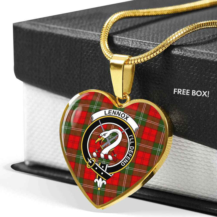Scottish Lennox Clan Crest Tartan Necklace Heart Tartan Plaid 6