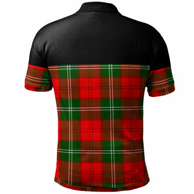 Scottish Lennox Clan Crest Tartan Polo Shirt - Horizontal Style Back Side Tartan Plaid