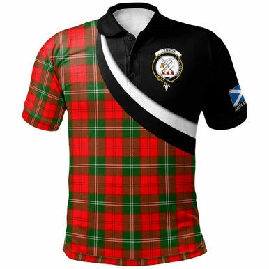 Scottish Lennox Clan Crest Tartan Polo Shirt - Scotland Forever Style Front Side Tartan Plaid