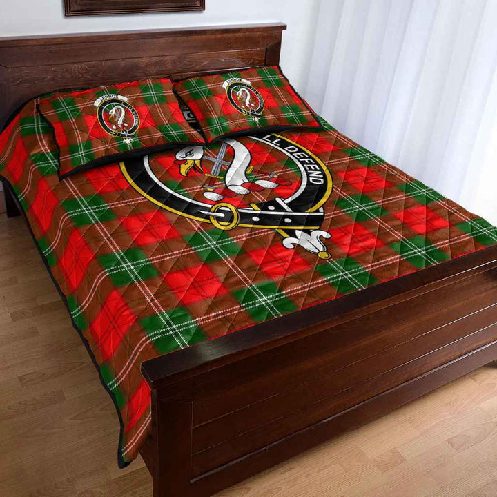 Scottish Lennox Clan Crest Tartan Quilt Bed Set Tartan Plaid 4