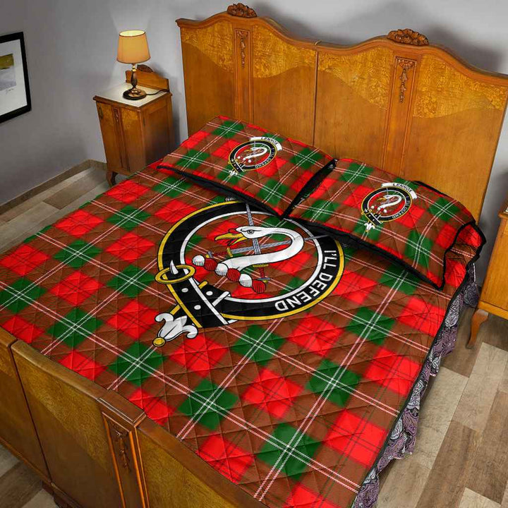 Scottish Lennox Clan Crest Tartan Quilt Bed Set Tartan Plaid 5
