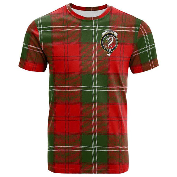 Scottish Lennox Clan Crest Tartan T-Shirt Front Side Tartan Plaid