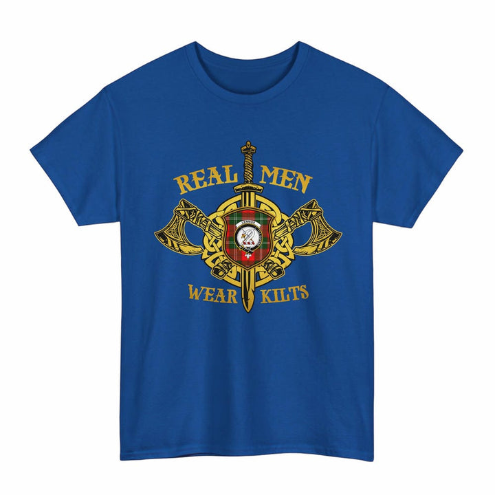 Scottish Lennox Clan Crest Tartan T-Shirt Real Men Wear Kilts Tartan Plaid Royal Color
