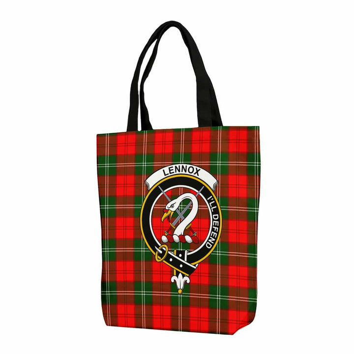 Scottish Lennox Clan Crest Tartan Canvas Bag With Shoulder Strap Tartan Plaid 1
