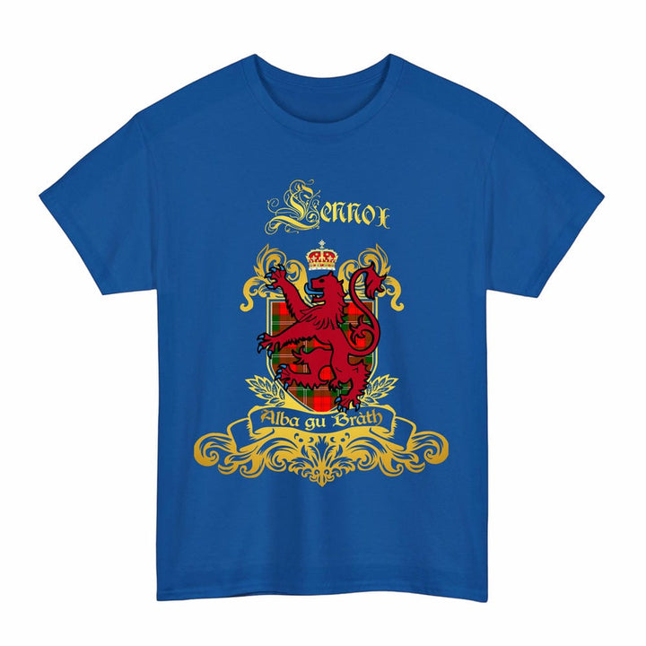 Scottish Lennox Clan Tartan Lion Rampant of Scotland T-Shirt Tartan Plaid Royal Color
