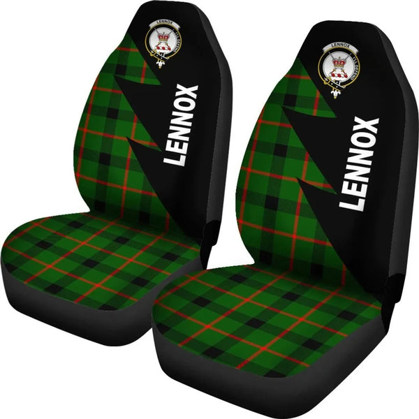 Scottish Lennox Kincaid Clan Crest Tartan Car Seat Covers - Flash Style 2