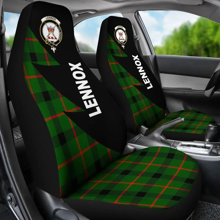 Scottish Lennox Kincaid Clan Crest Tartan Car Seat Covers - Flash Style 3