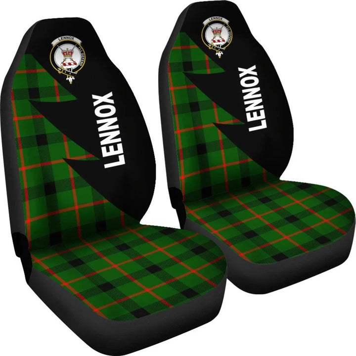 Scottish Lennox Kincaid Clan Crest Tartan Car Seat Covers - Flash Style 4