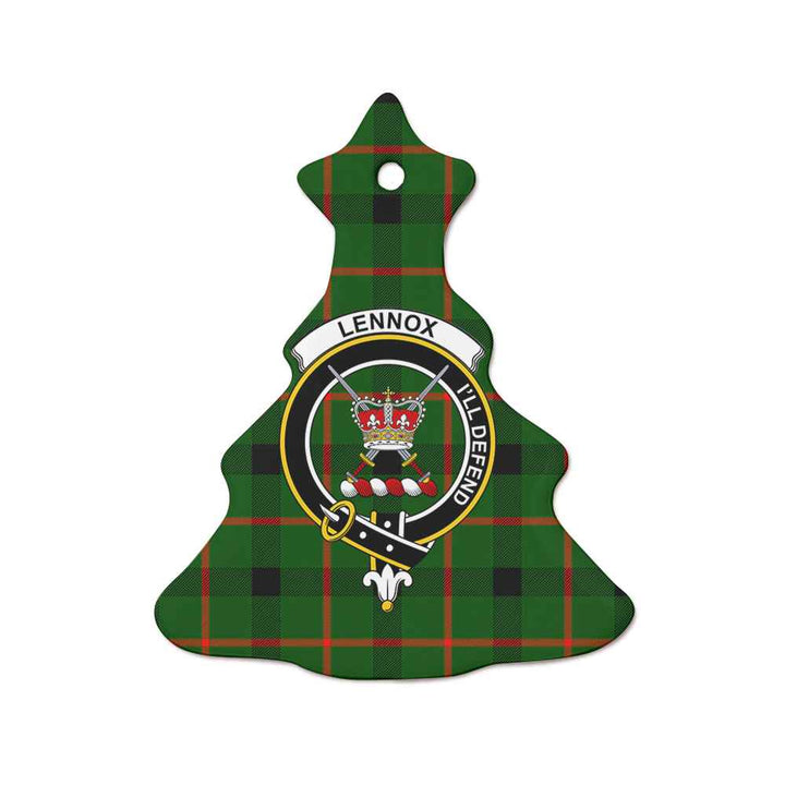 Scottish Lennox Clan Crest Tartan Ceramic Ornament Tree Shape Tartan Plaid