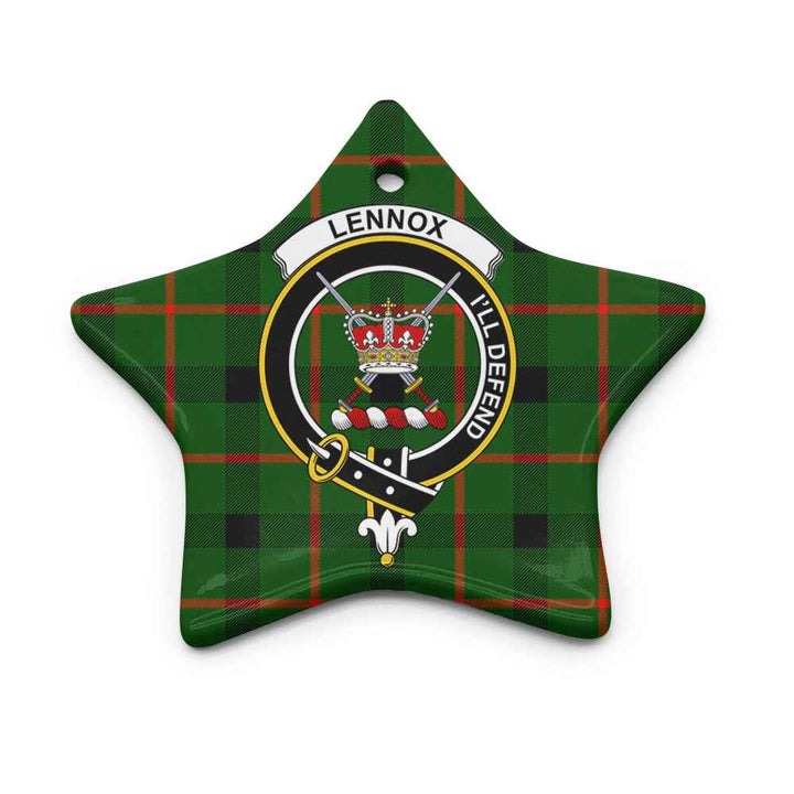 Scottish Lennox Clan Crest Tartan Ceramic Ornament Star Shape Tartan Plaid