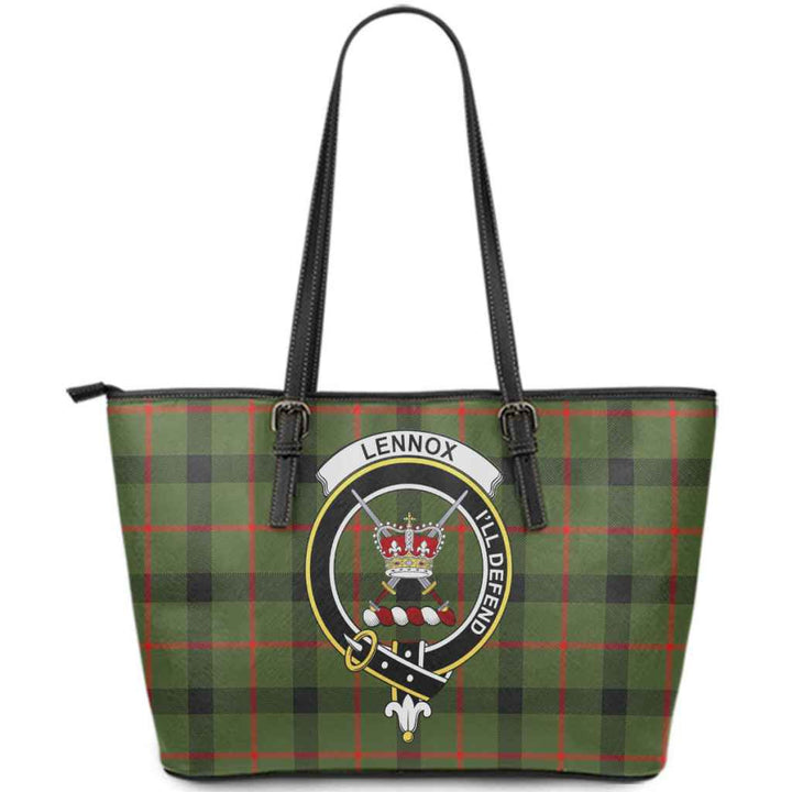 Scottish Lennox (Lennox Kincaid) Clan Crest Tartan Leather Tote Tartan Plaid