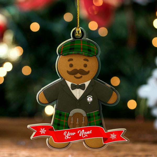 Scottish Lennox (Lennox Kincaid) Clan Crest Tartan Ornament Custom Gingerbread Scotsman Tartan Plaid