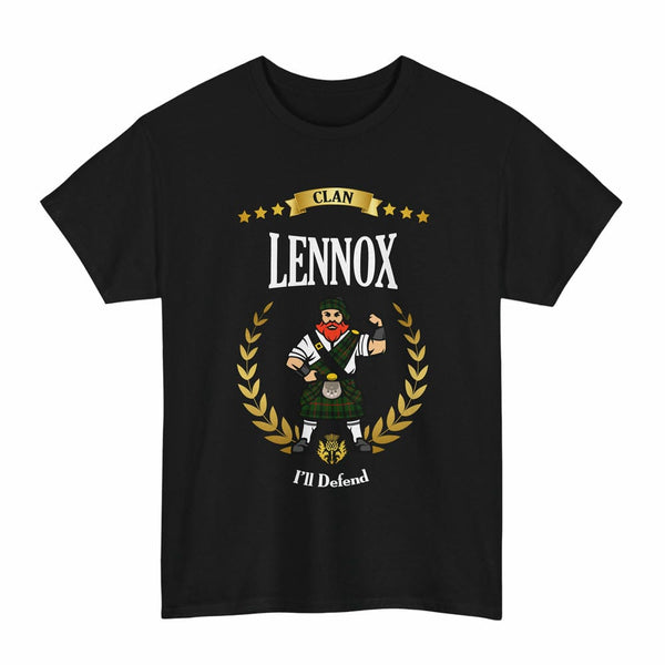 Scottish Lennox (Lennox Kincaid) Clan Tartan T-Shirt - Motto Scotsman Tartan Plaid Black Color