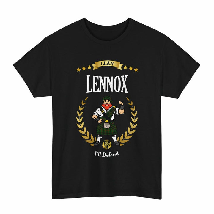 Scottish Lennox (Lennox Kincaid) Clan Tartan T-Shirt - Motto Scotsman Tartan Plaid Black Color
