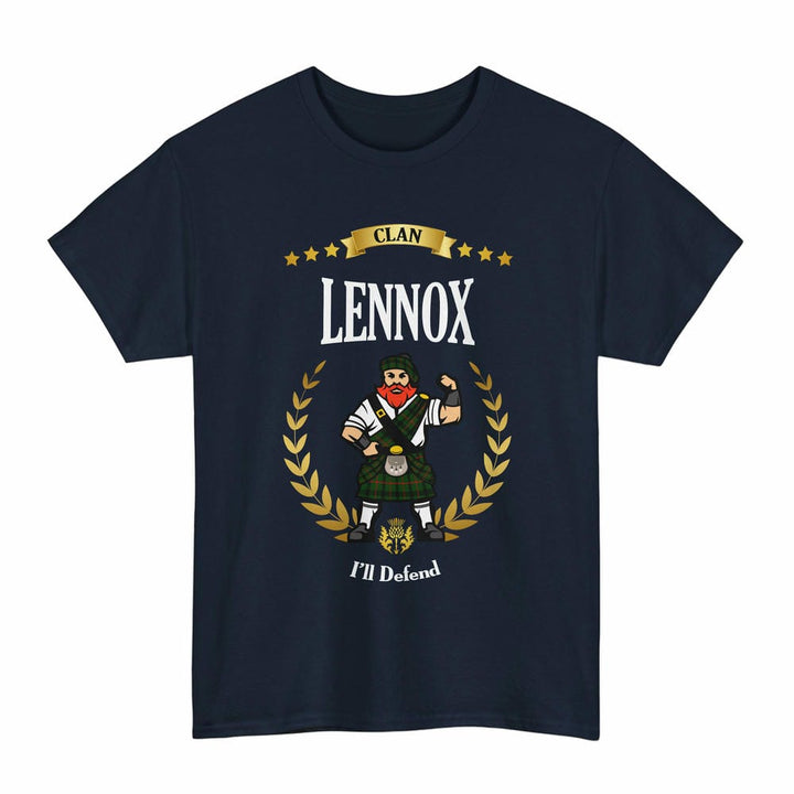 Scottish Lennox (Lennox Kincaid) Clan Tartan T-Shirt - Motto Scotsman Tartan Plaid Navy Color