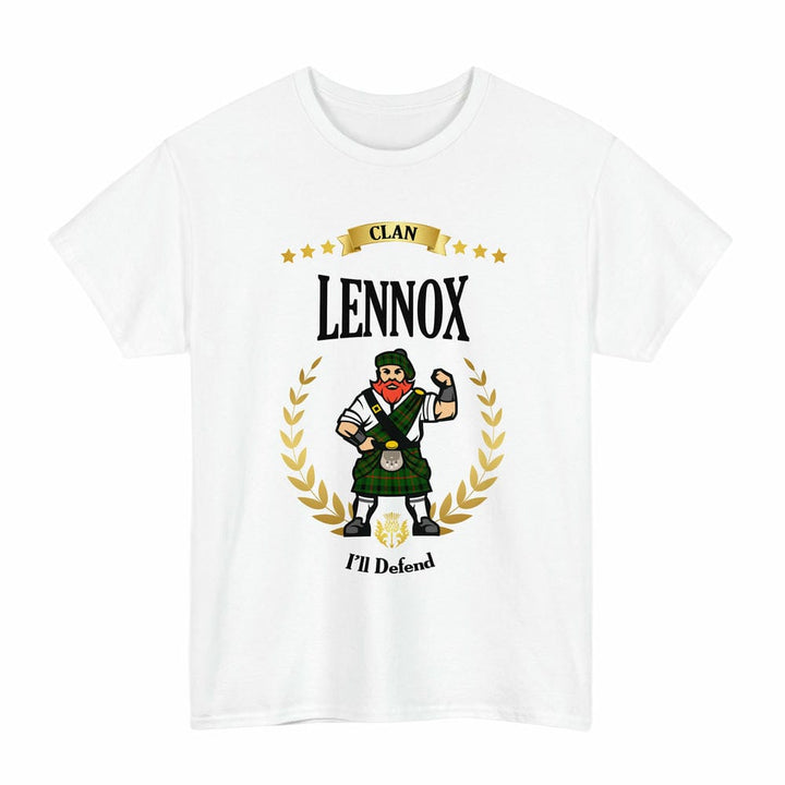 Scottish Lennox (Lennox Kincaid) Clan Tartan T-Shirt - Motto Scotsman Tartan Plaid White Color