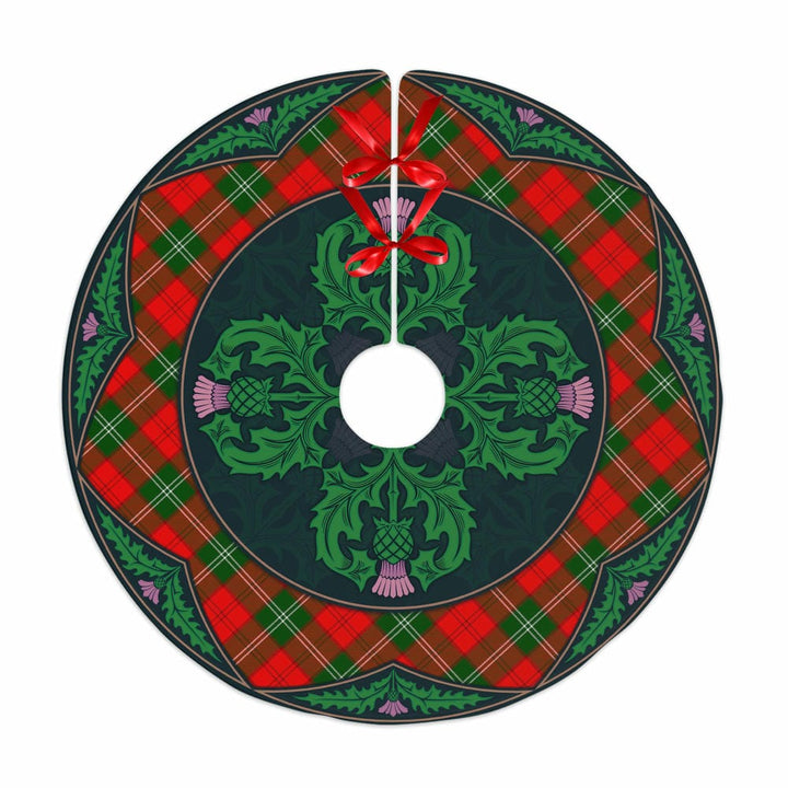 Scottish Lennox Modern Clan Tartan Christmas Tree Skirt Old Scottish Thistle Flower No Tassels Tartan Plaid 1