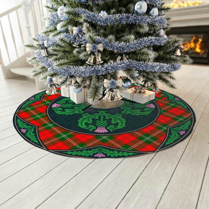 Scottish Lennox Modern Clan Tartan Christmas Tree Skirt Old Scottish Thistle Flower No Tassels Tartan Plaid 3