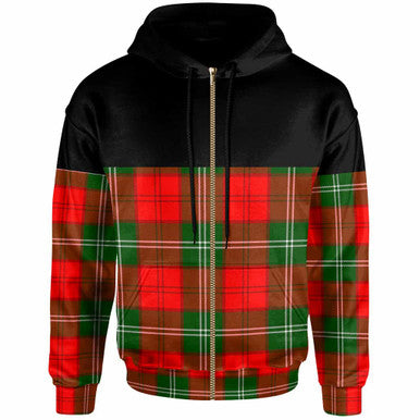 Scottish Lennox Modern Clan Tartan Hoodie - Horizontal Style Zip Tartan Plaid
