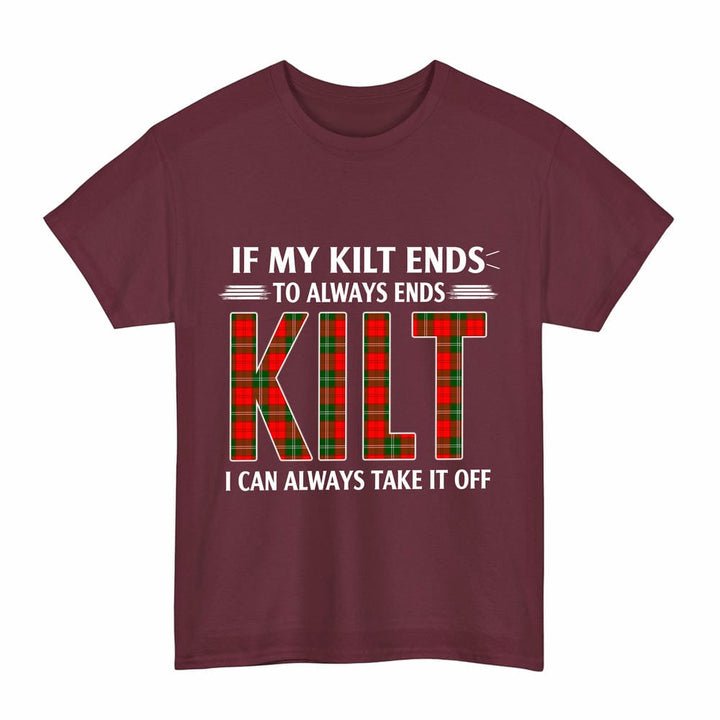 Scottish Lennox Modern Clan Tartan Kilt Pride T-Shirt Tartan Plaid Maroon Color