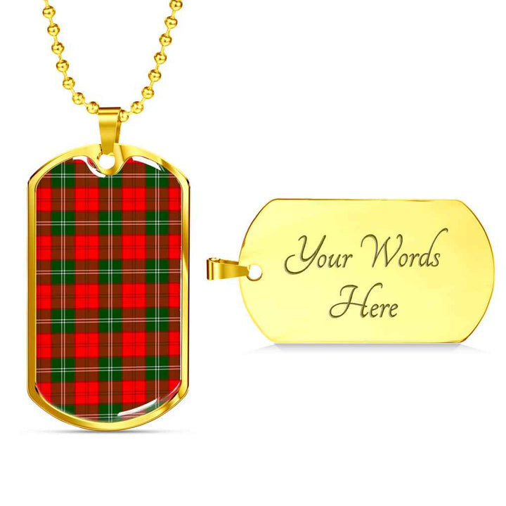 Scottish Lennox Modern Clan Tartan Military Dog Tag Necklace Tartan Plaid 4