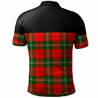 Scottish Lennox Modern Clan Tartan Polo Shirt - Horizontal Style Back Side Tartan Plaid