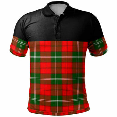 Scottish Lennox Modern Clan Tartan Polo Shirt - Horizontal Style Front Side Tartan Plaid