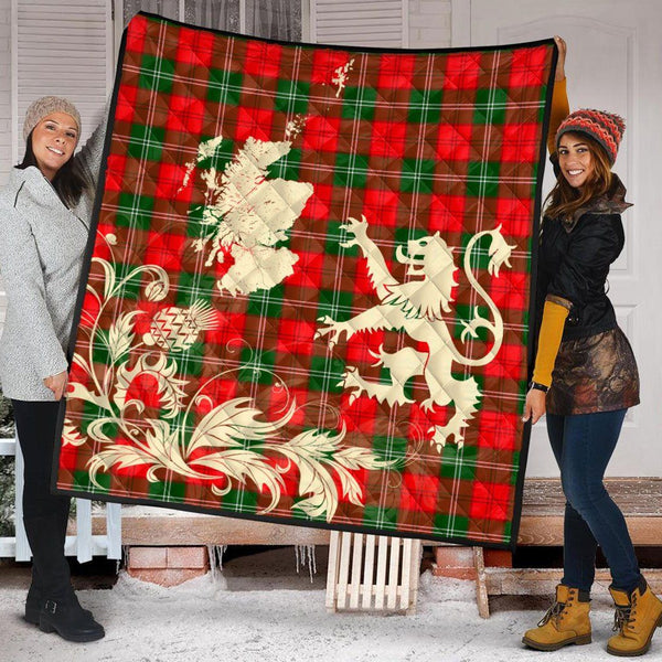 Scottish Lennox Modern Clan Tartan Quilt Rampant Lion with Thistle Tartan Plaid 2