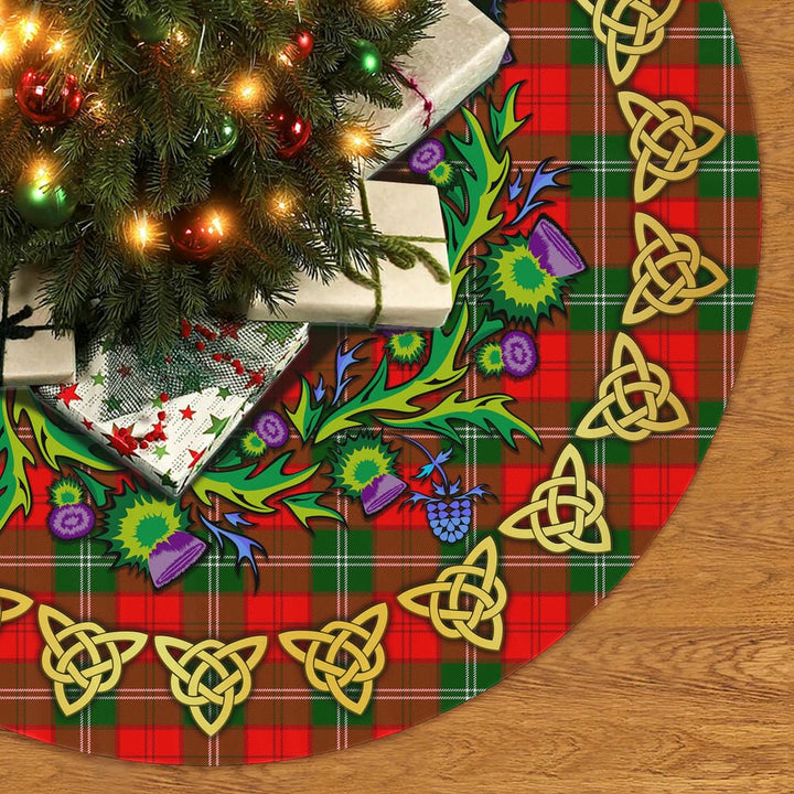 Scottish Lennox Modern Clan Tartan Thistle Celtic Knot Christmas Tree Skirt No Tassels Tartan Plaid 2